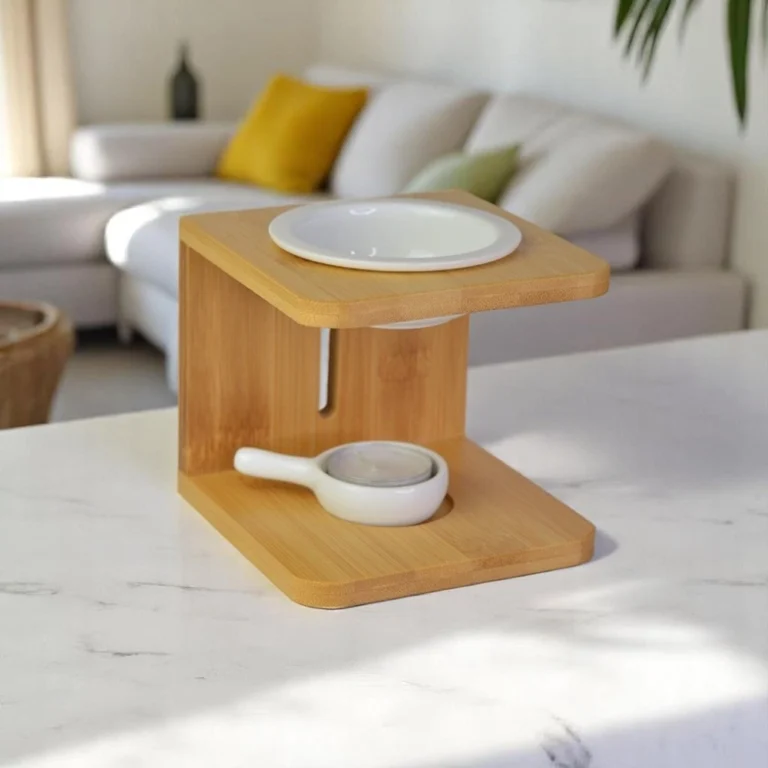 Ξύλινος μοντέρνος αρωματιστής για wax melts και αιθέρια έλαια.