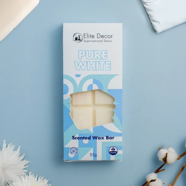 Αρωματικό κερί σε μορφή μπάρας wax melt σε άρωμα φρεσκάδας "pure white" σε κουτί.