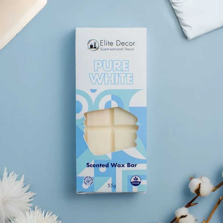 Αρωματικό κερί σε μορφή μπάρας wax melt σε άρωμα φρεσκάδας "pure white" σε κουτί.