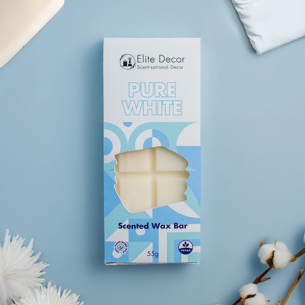 Αρωματικό κερί σε μορφή μπάρας wax melt σε άρωμα φρεσκάδας "pure white" σε κουτί.