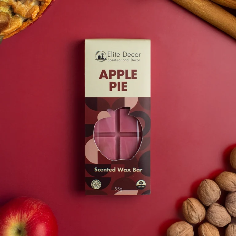Wax Melts Elite Decor σε σχήμα μπάρας με άρωμα μηλόπιτας "Apple Pie" σε κουτί.