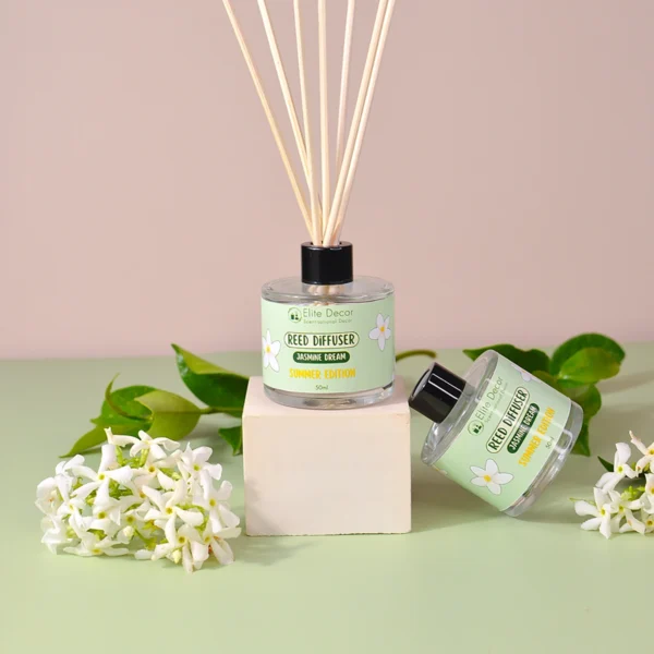 Χειροποίητο αρωματικό χώρου με στικς reed diffuser με άρωμα γιασεμί "Jasmine Dream".