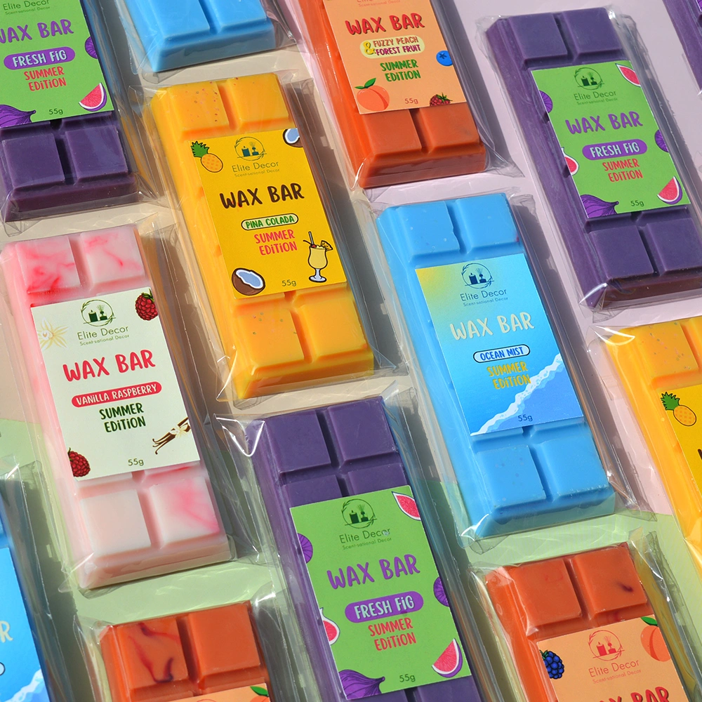 Αρωματικές μπάρες κεριού σε μορφή μπάρας wax melts σε καλοκαιρινά αρώματα.