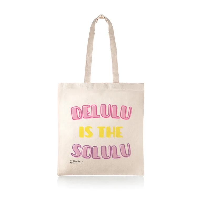 Υφασμάτινη τσάντα tote bag με χιουμοριστικό σχέδιο "Ντελούλου".