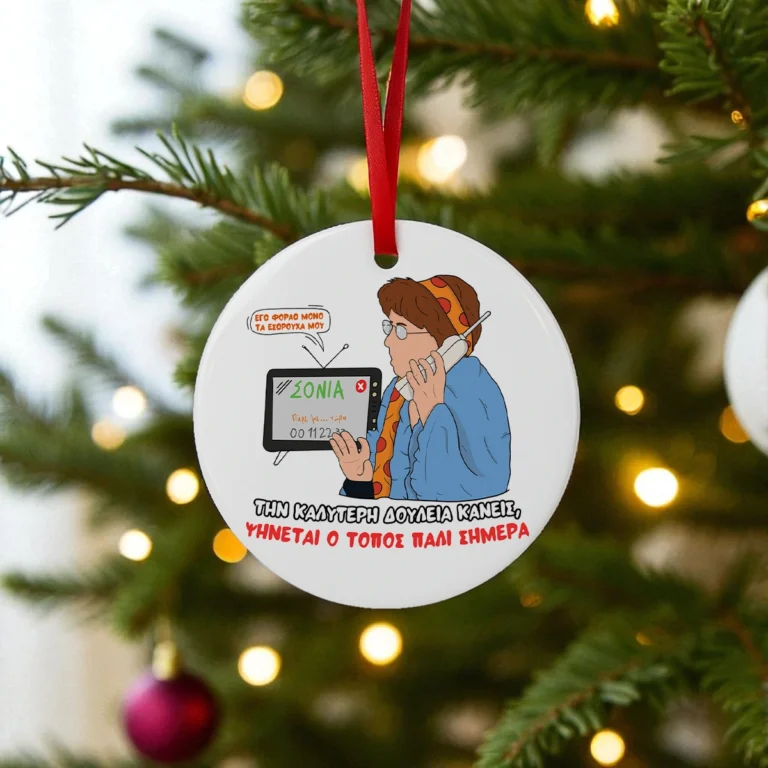 Στολίδι για το Χριστουγεννιάτικο δέντρο με ατάκα της "Θεοπούλας" από το "Παρά Πέντε".