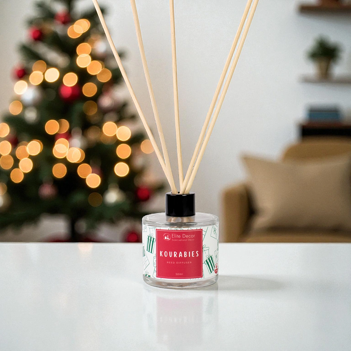 diffuser-kourampies Αρωματικό χώρου με στικς, με άρωμα κουραμπιε.