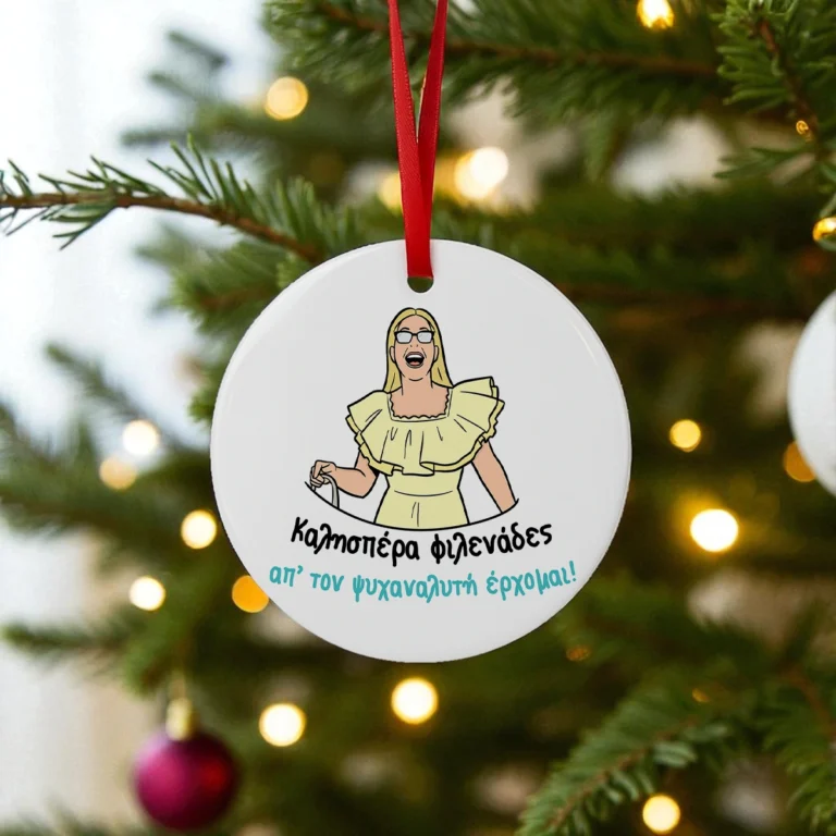 Στολίδι για το Χριστουγεννιάτικο δέντρο με ατάκα της "Ματίνας Μανταρινάκη" από το "Κωνσταντίνου κι Ελένης".