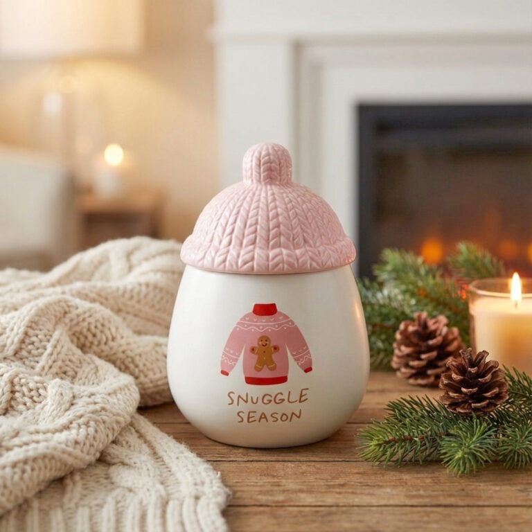 Κεραμικός αρωματιστής για Wax Melts και αιθέρια έλαια σε σχήμα πλεκτού πουλόβερ.