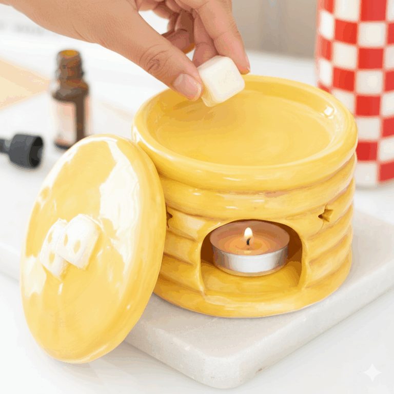 Κεραμικός αρωματιστής, για Wax Melts και αιθέρια έλαια σε σχήμα pancakes.